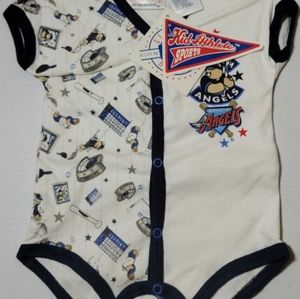 MLB ANGELS ORIGINAL OLD STOCK ONESIE 3/6 AND 6/9 MONTHS AVAILABLE